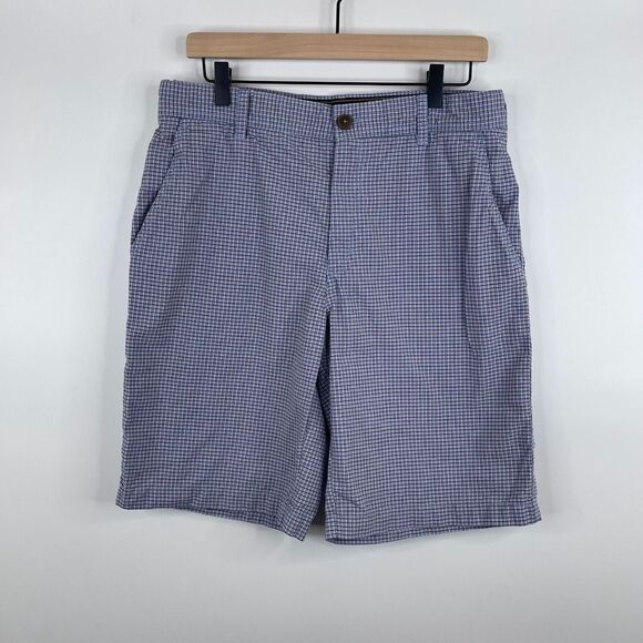 Izod Other - Izod Mens Plaid Shorts Size 33 Blue Golf Casual Pockets Dad 100% Cotton